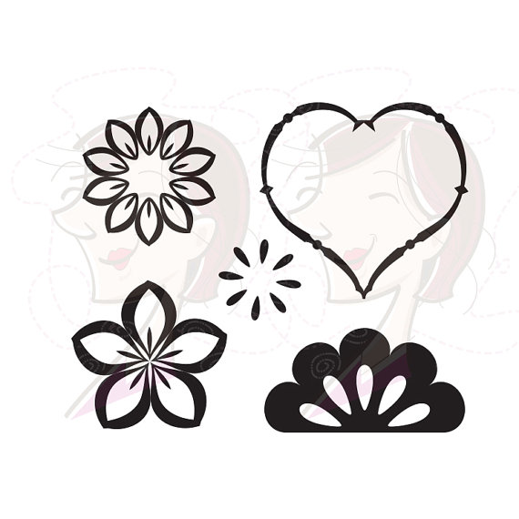 570x570 Papel Picado Digital Clip Art Banner Love Hearts Bird Floral