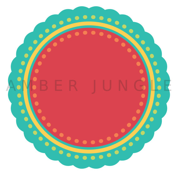 570x559 Scalloped Circle Frame Clipart