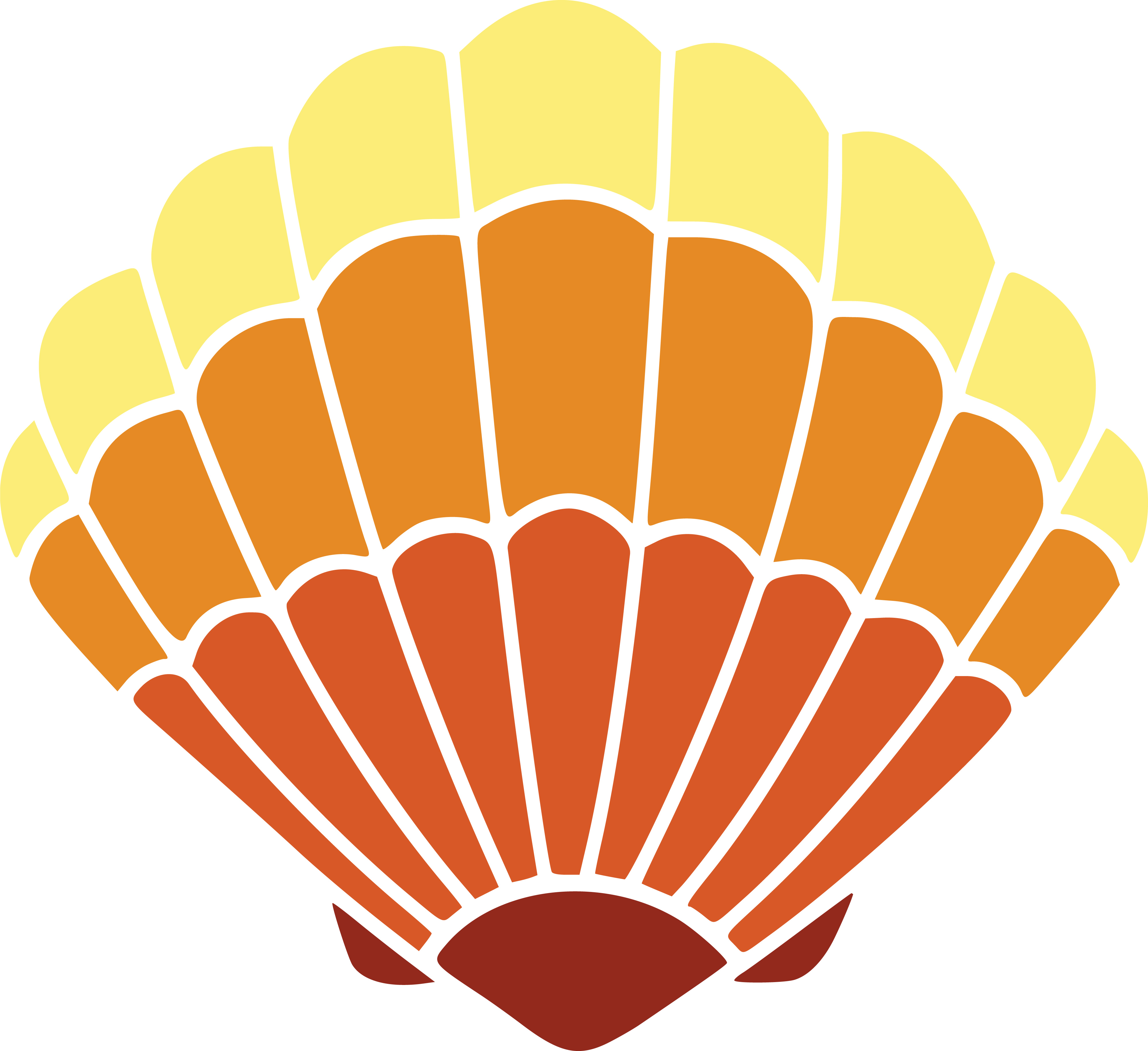 4000x3661 Clipart Of A Scallop Sea Shell