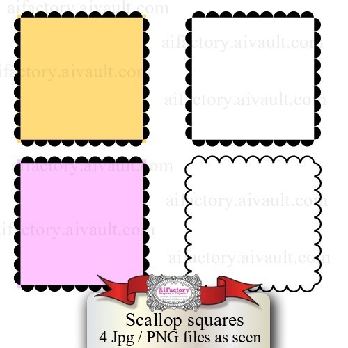 500x500 Scalloped Edge Border Clip Art