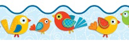500x195 Boho Birds Two Sided Scalloped Border 108174, Carson Dellosa