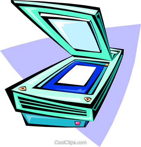 459x480 Flatbed Scanner Royalty Free Vector Clip Art Illustration