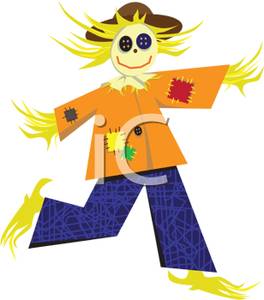 264x300 Smiling Scarecrow Clip Art Image