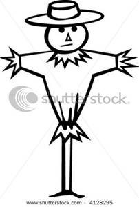 202x300 Coloring Page Of A Scarecrow Clip Art Image