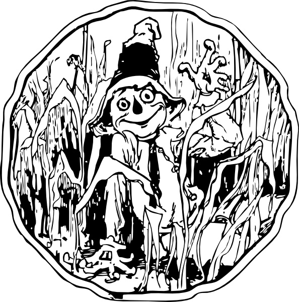 594x600 Scarecrow In The Corn Clip Art Free Vector In Open Office Drawing