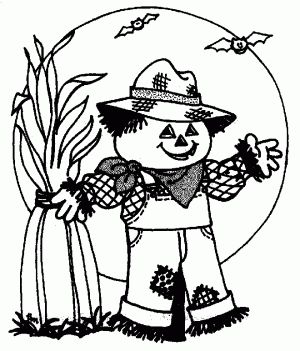 300x351 Best Scarecrow Coloring Pages Free Printable Ideas