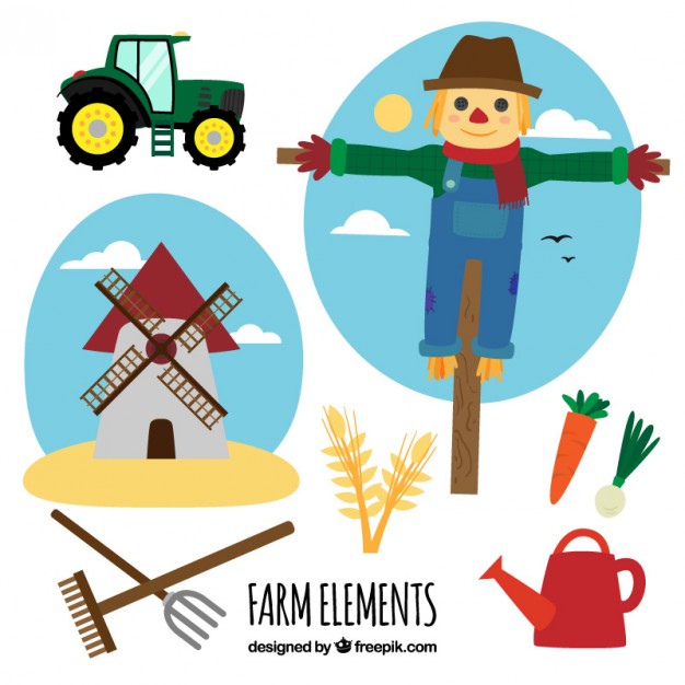 626x626 Scarecrow With Farm Elements Vector Free Download