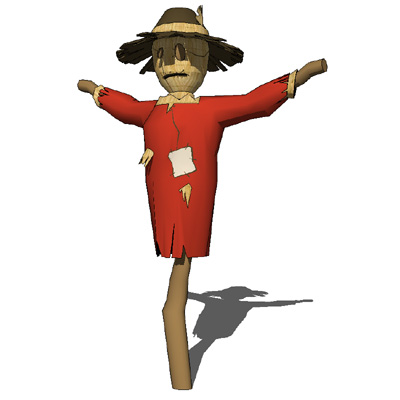 400x400 Scarecrow 3d Model