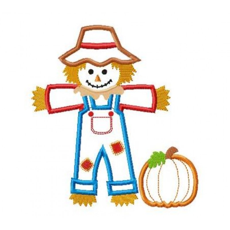 800x800 Scarecrow Boy Applique Design