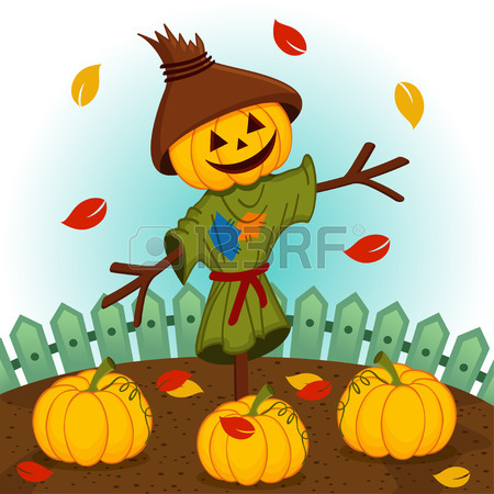 450x450 Scarecrow With A Pumpkin Head Royalty Free Cliparts, Vectors,