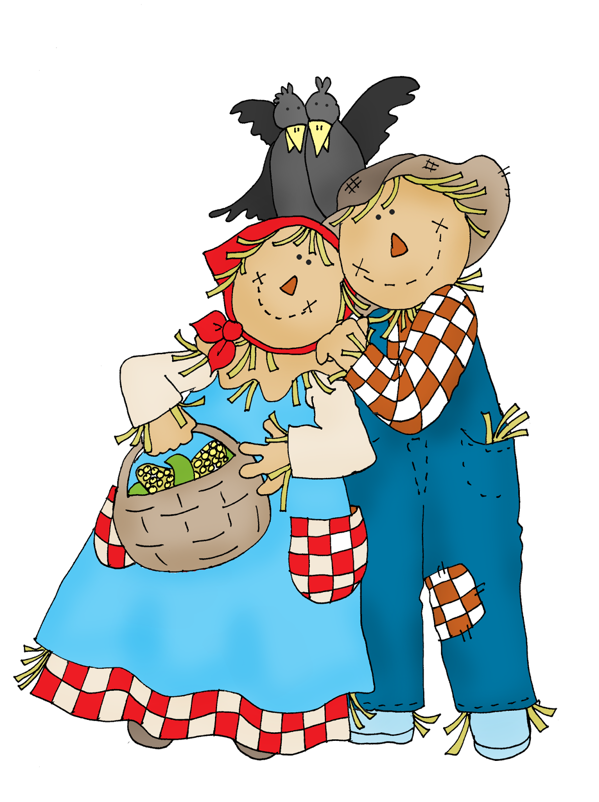 1195x1600 Free Dearie Dolls Digi Stamps Scarecrow Couple