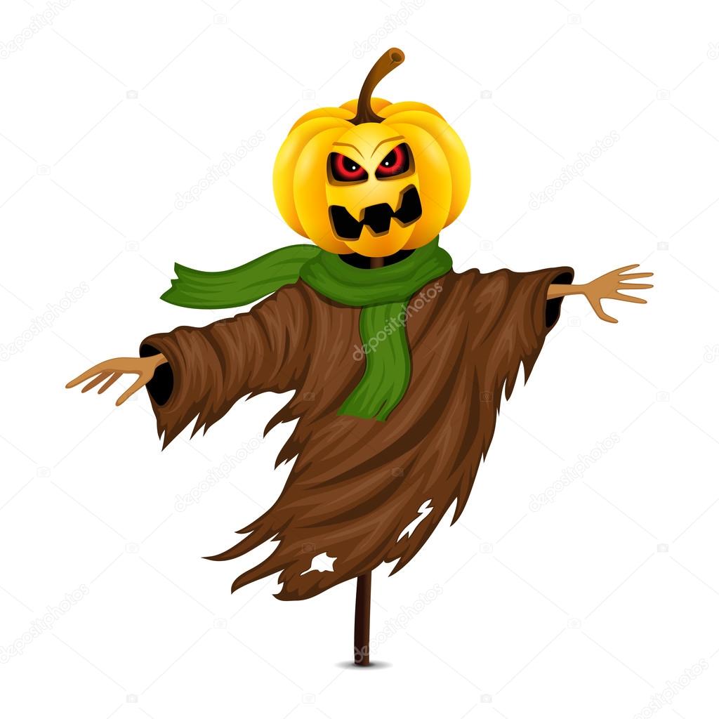 1024x1024 Scarecrow For Halloween Isolated Stock Vector Johnny Ka