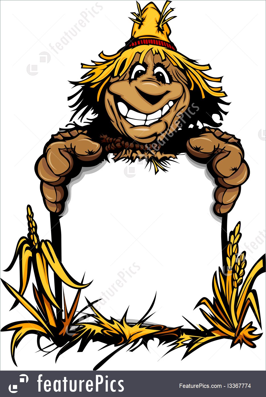 934x1392 Halloween Halloween Harvest Scarecrow Holding A Sign Cartoon