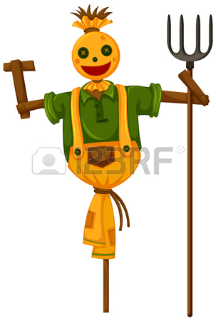 303x450 Scarecrow In The Corn Field Illustration Royalty Free Cliparts
