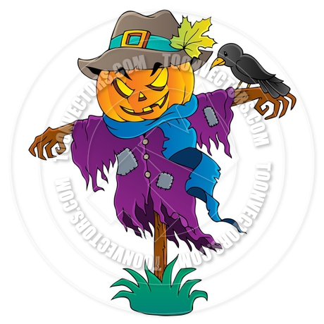 460x460 Cartoon Halloween Scarecrow Theme Image By Clairev Toon Vectors