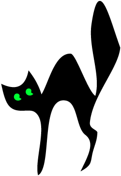 250x364 Halloween Clip Art, Scared Black Cat Graphic