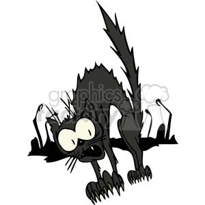 300x300 Royalty Free Scared Black Cat 377096 Vector Clip Art Image