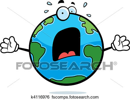 450x346 Clip Art Of Scared Earth K4116976