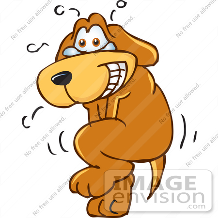 450x450 Clip Art Graphic Of A Brown Hound Dog Cartoon Character Trying