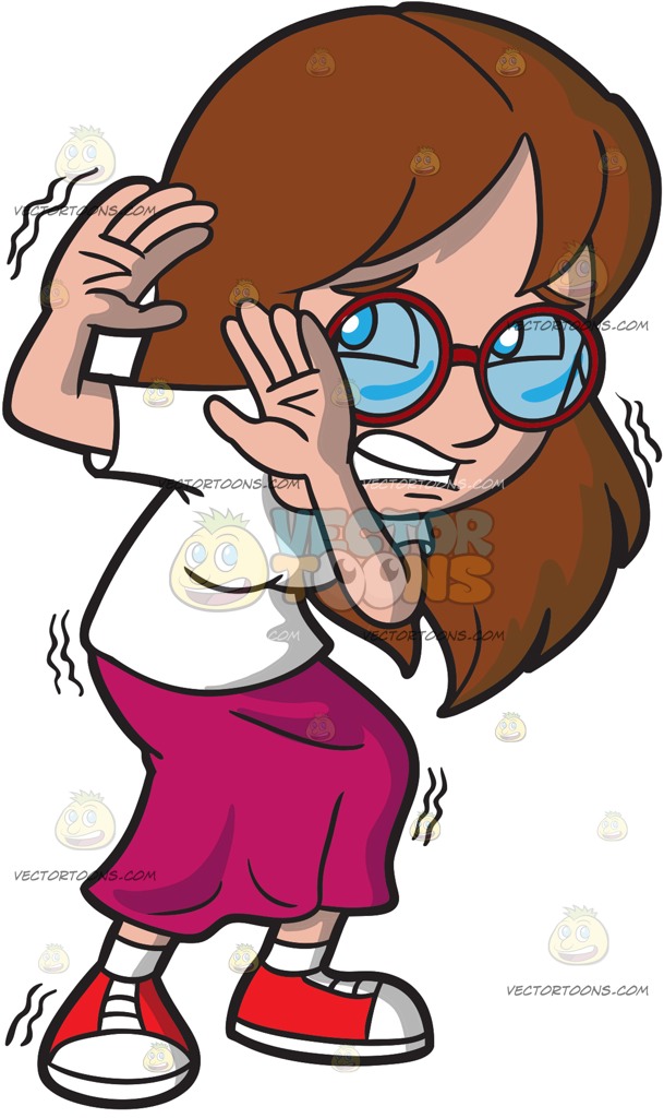 609x1024 A Young Woman With Glasses Looking Horrified And Scared Cartoon