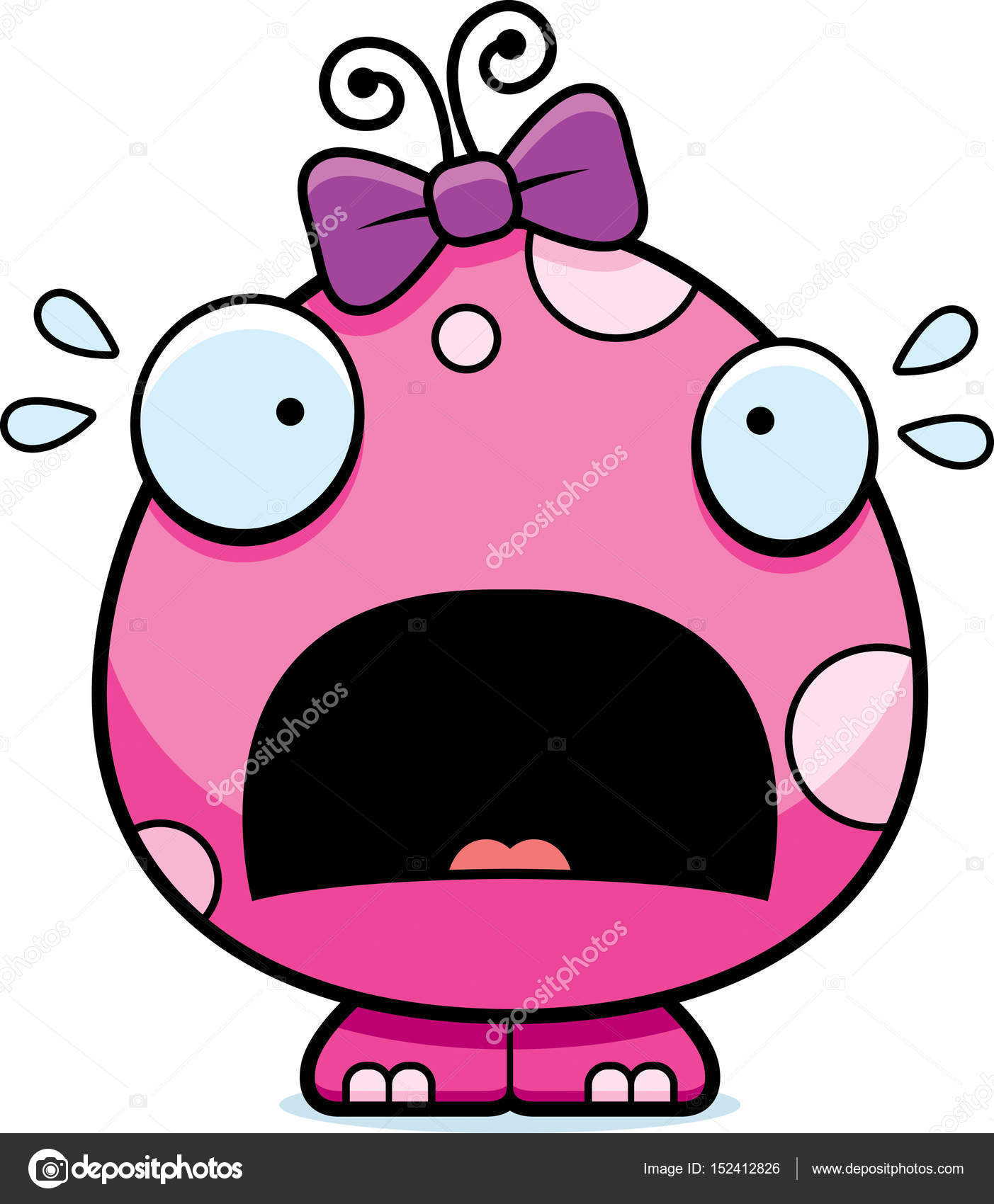 1403x1700 Scared Cartoon Baby Girl Monster Stock Vector Cthoman