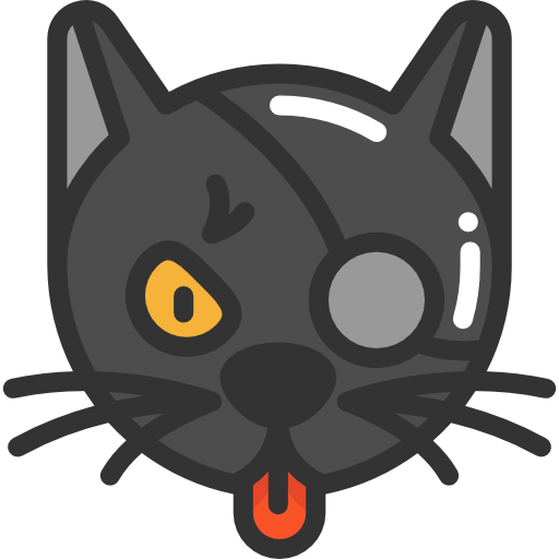 512x512 Black Cat, Halloween, Scary, Scared, Cat Icon