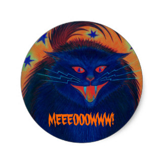 324x324 Scary Cat Stickers Zazzle
