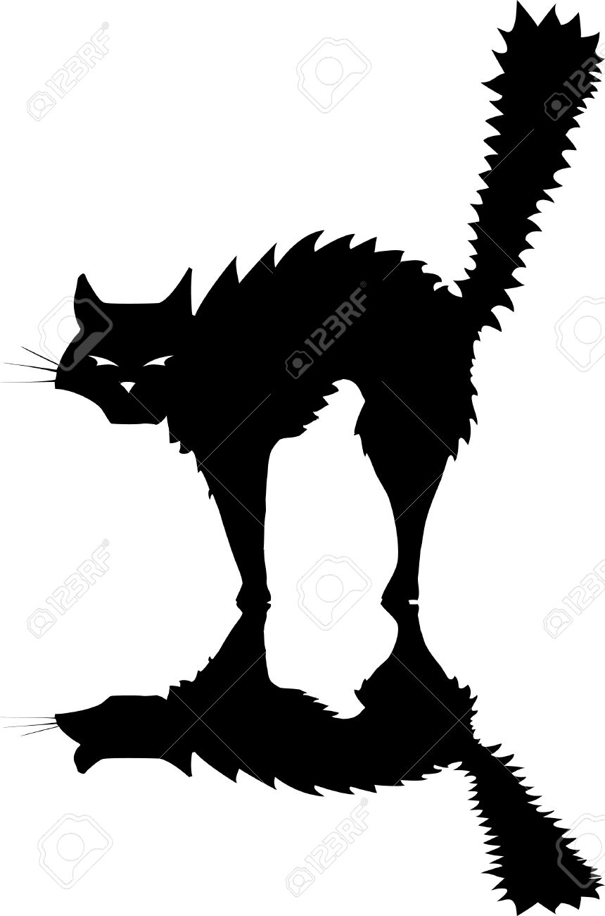 860x1300 Black Cat Clipart Creepy