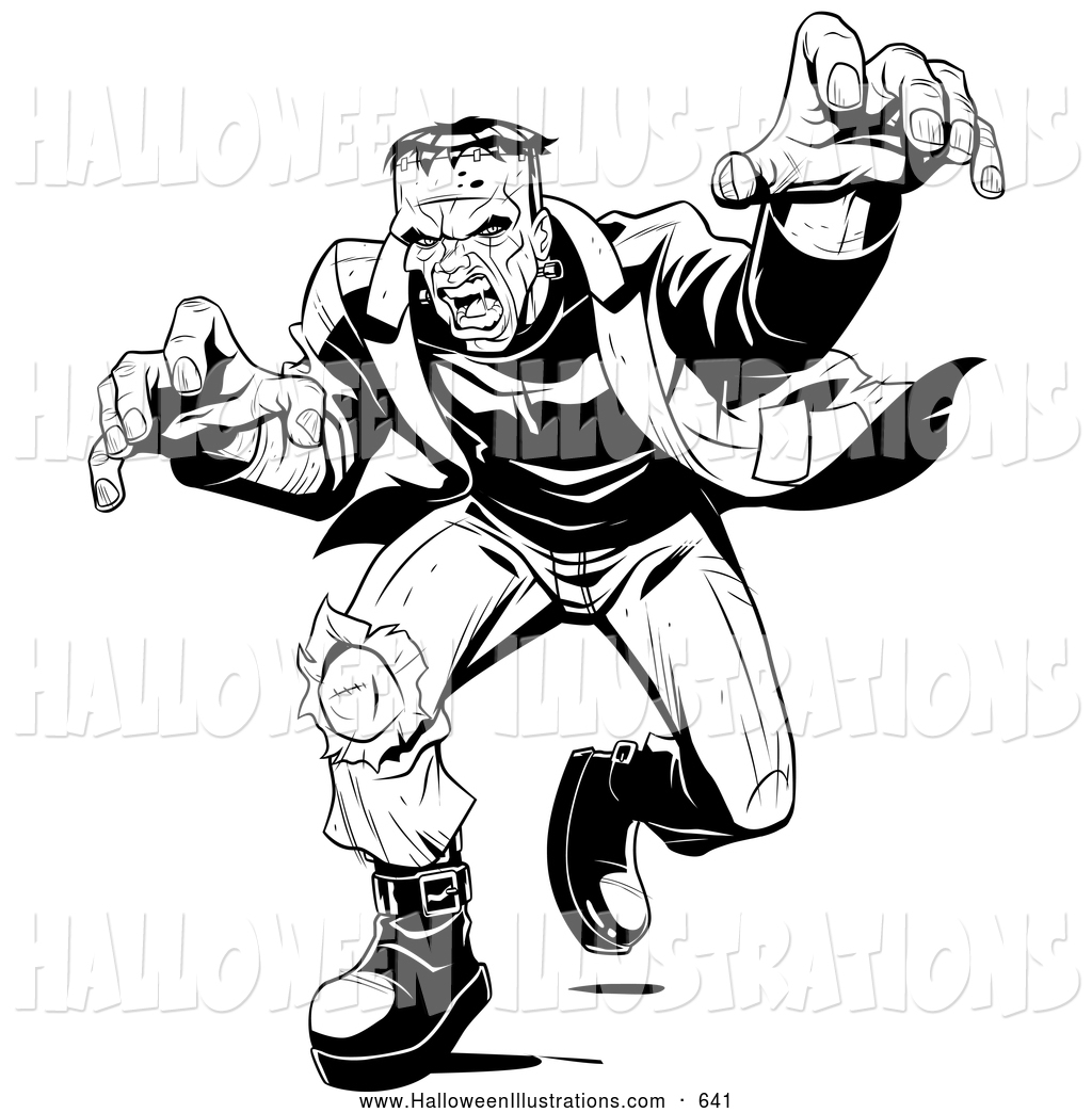 1024x1044 Halloween Clip Art Of A Scary Angry Frankenstein Lunging Forward