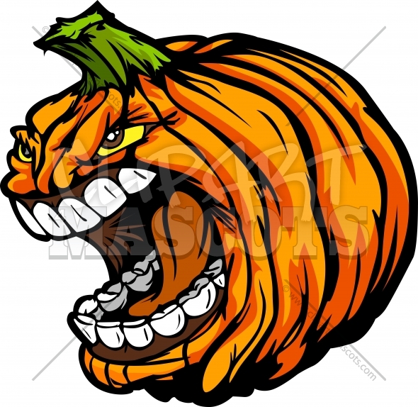590x574 Scary Pumpkin Head Graphic Vector Halloween Clipart Image