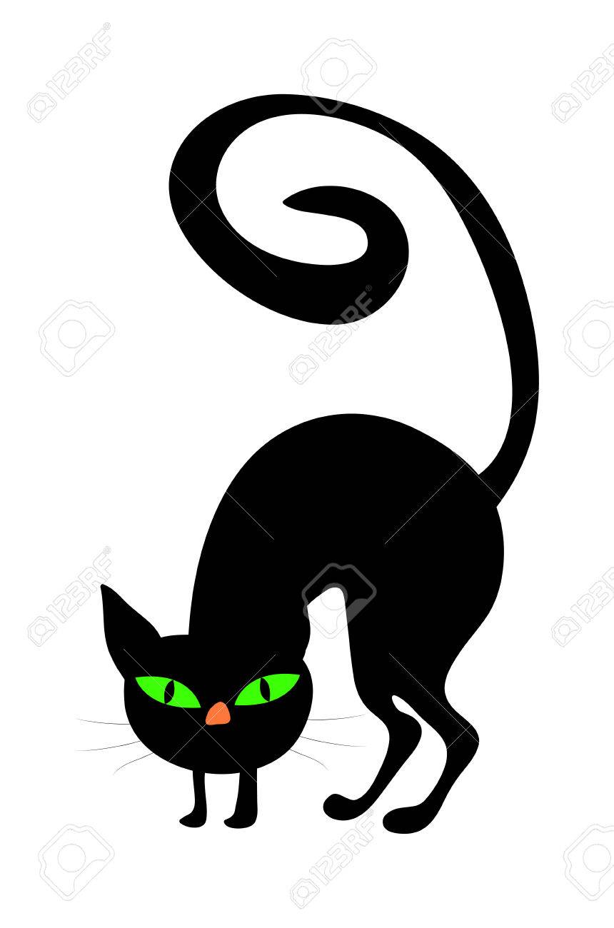 860x1300 Halloween Creepy Scary Witches Cat Vector Symbol Icon Design