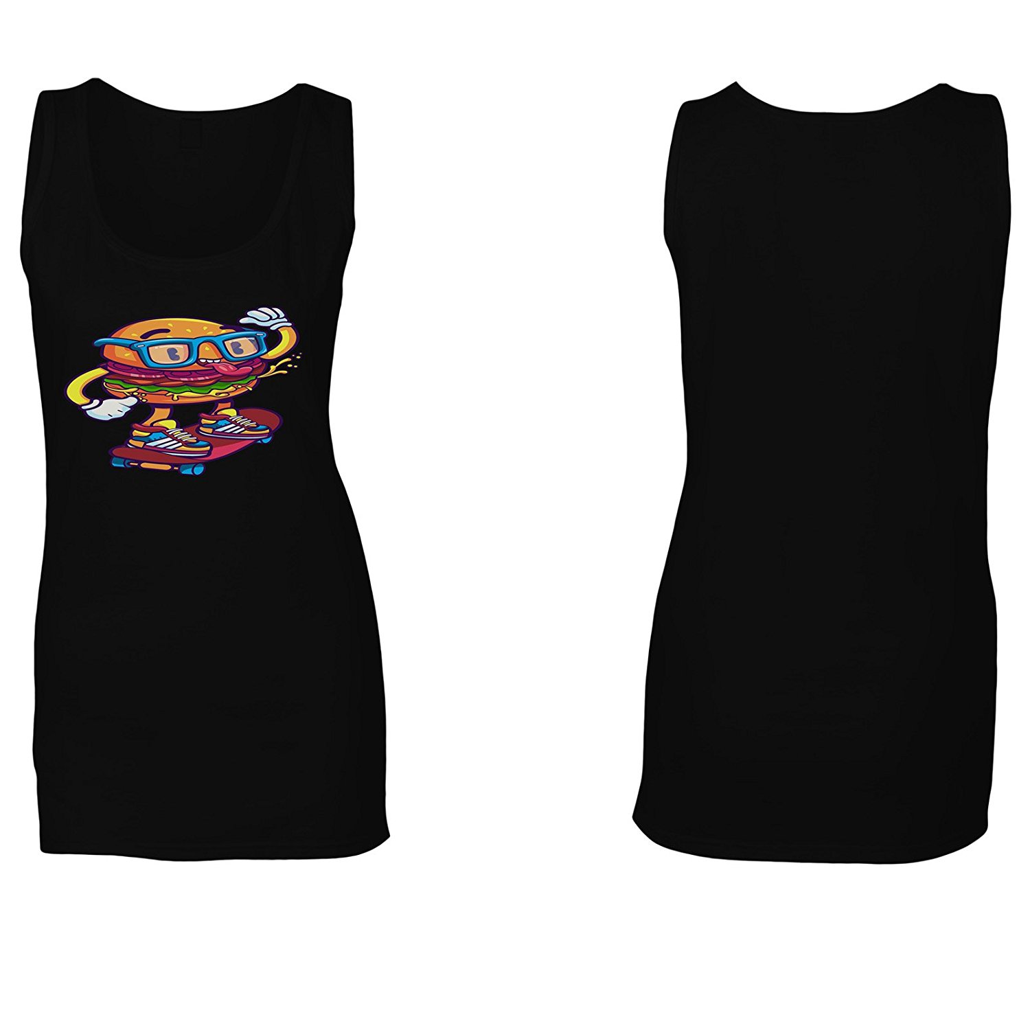 1500x1500 Burger Shop Scateboard Funny Novelty Ladies Tank Top B662ft