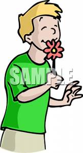 163x300 Smelling Flowers Clip Art Cliparts