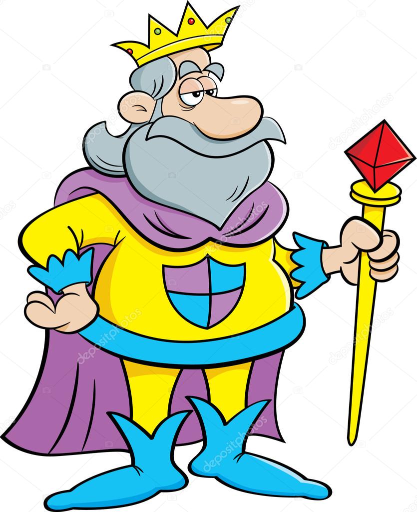 835x1024 Cartoon King Holding A Scepter. Stock Vector Kenbenner