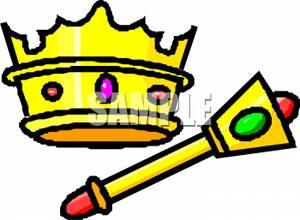 300x220 Gold Crown With A Gold Scepter