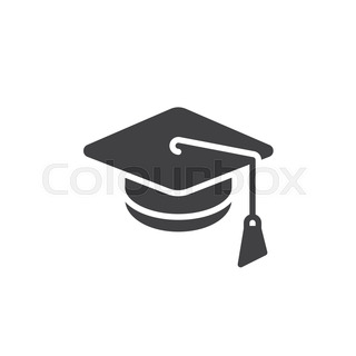 320x320 Graduation Cap With Shadow. Logo Design Modern Vector Illustration