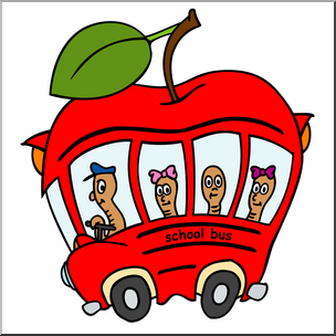 304x304 Clip Art Apple School Bus Color 3 I Abcteach