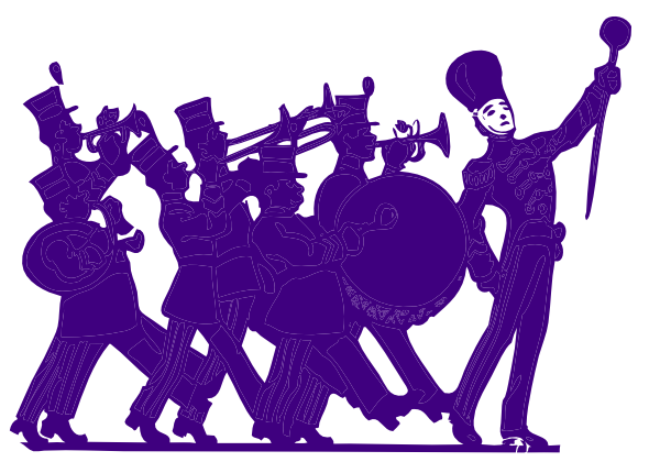 600x430 Marching Band Purple On White Clip Art