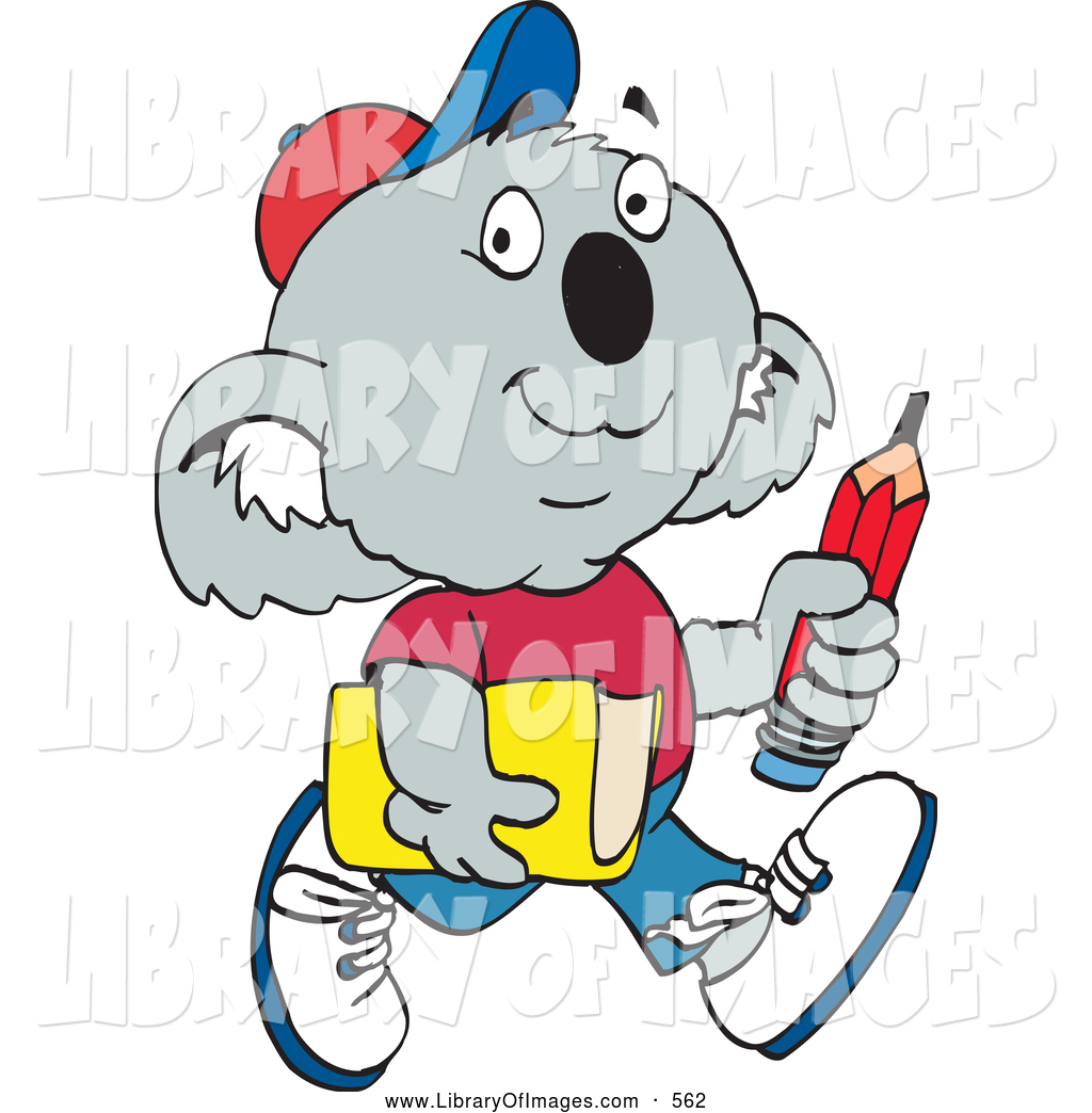 1024x1044 Clip Art Of A Cute Koala School Boy Carrying A Pencil And Book By