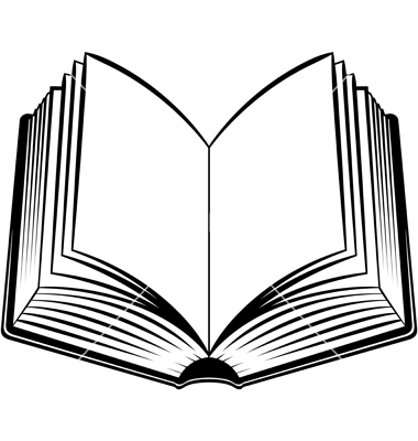 380x400 School Book Black And White Clipart