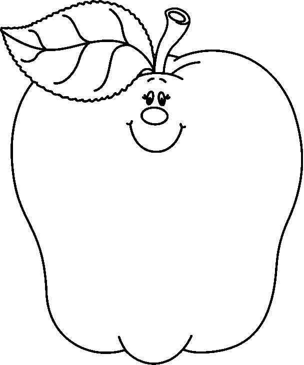 608x729 Apple Clip Art Black And White