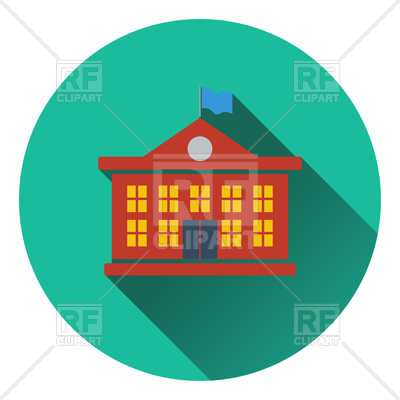 400x400 School Building Icon Royalty Free Vector Clip Art Image