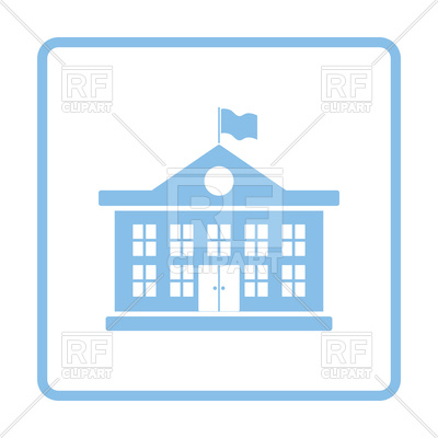 400x400 School Building Icon Vector Clipart Image