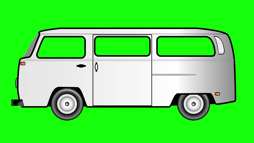 852x480 Yellow School Bus Children Driving In Rain. Animation