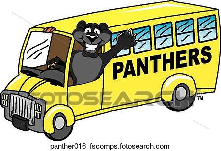 450x308 Stock Illustration Of Panther Driving School Bus Panther016