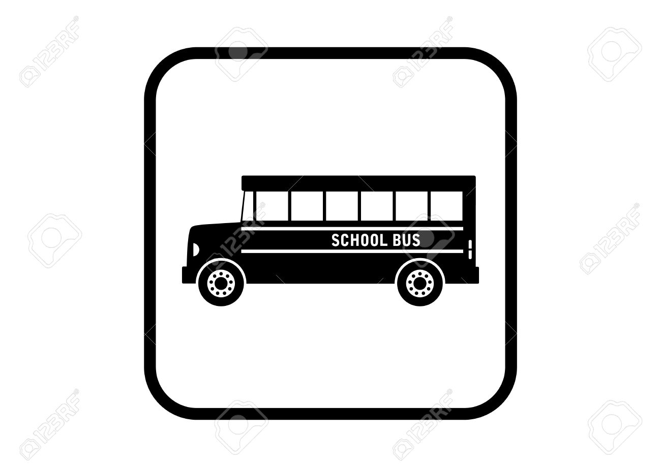 1300x919 School Bus Vector Icon On White Background Royalty Free Cliparts
