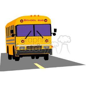 300x300 Royalty Free School Bus Driving Down The Road 138605 Vector Clip