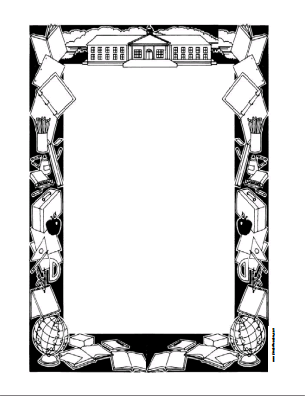 305x396 School Themed Printable Writing Paper Bus And School A To Z