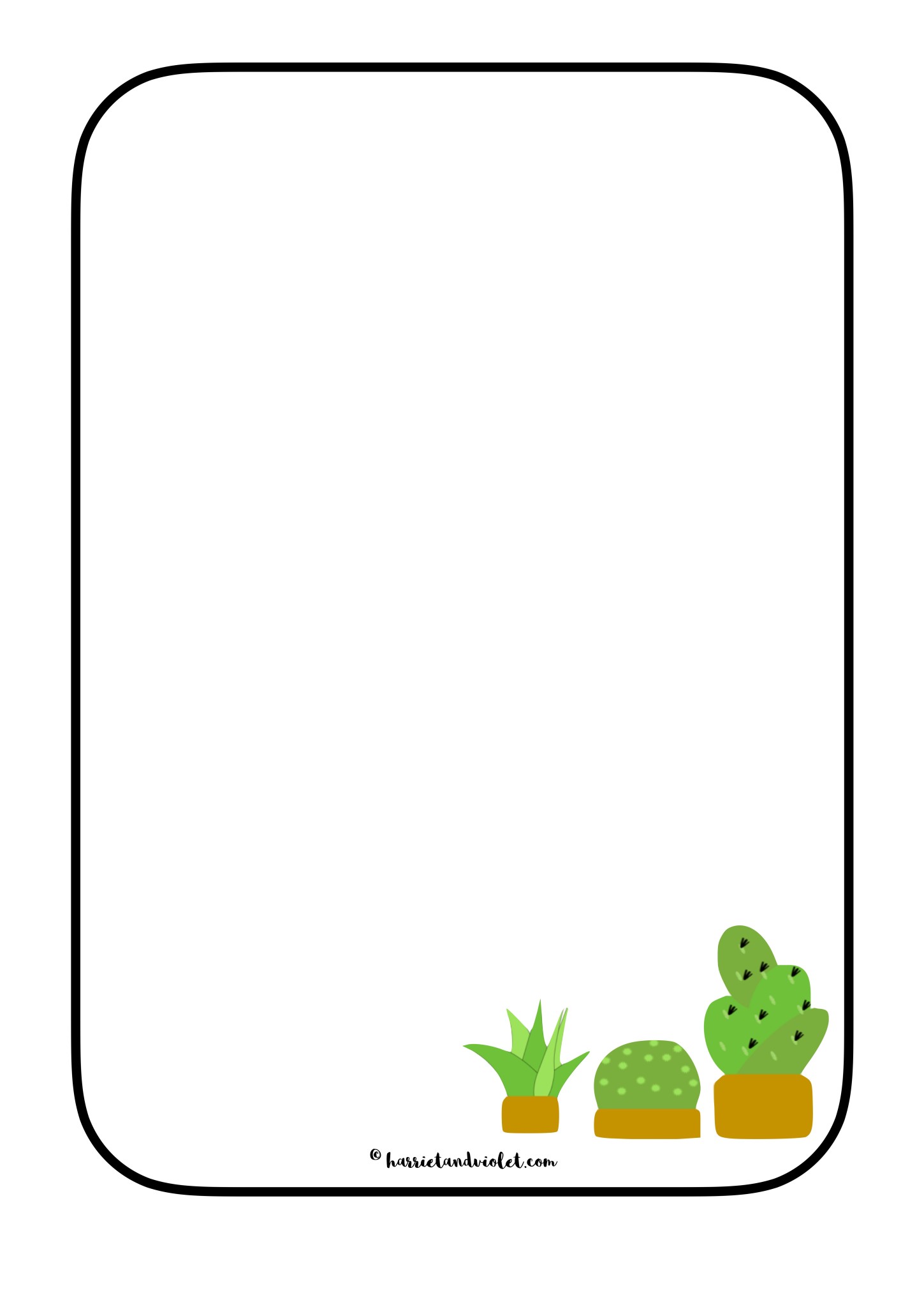 1449x2048 Cactus Plant Border Paper Eyfs + Primary Mark Making