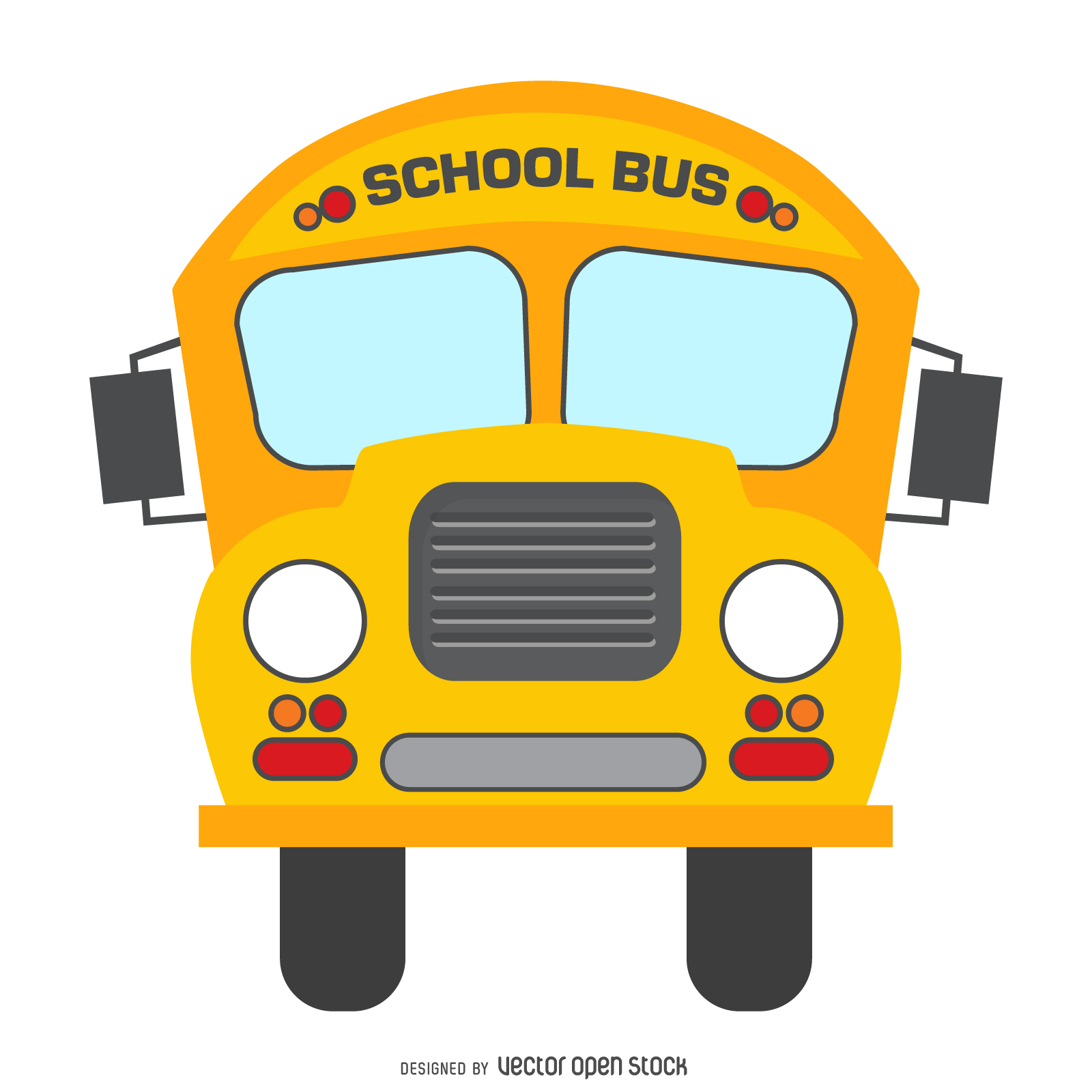 1600x1600 Isolated School Bus Cartoon